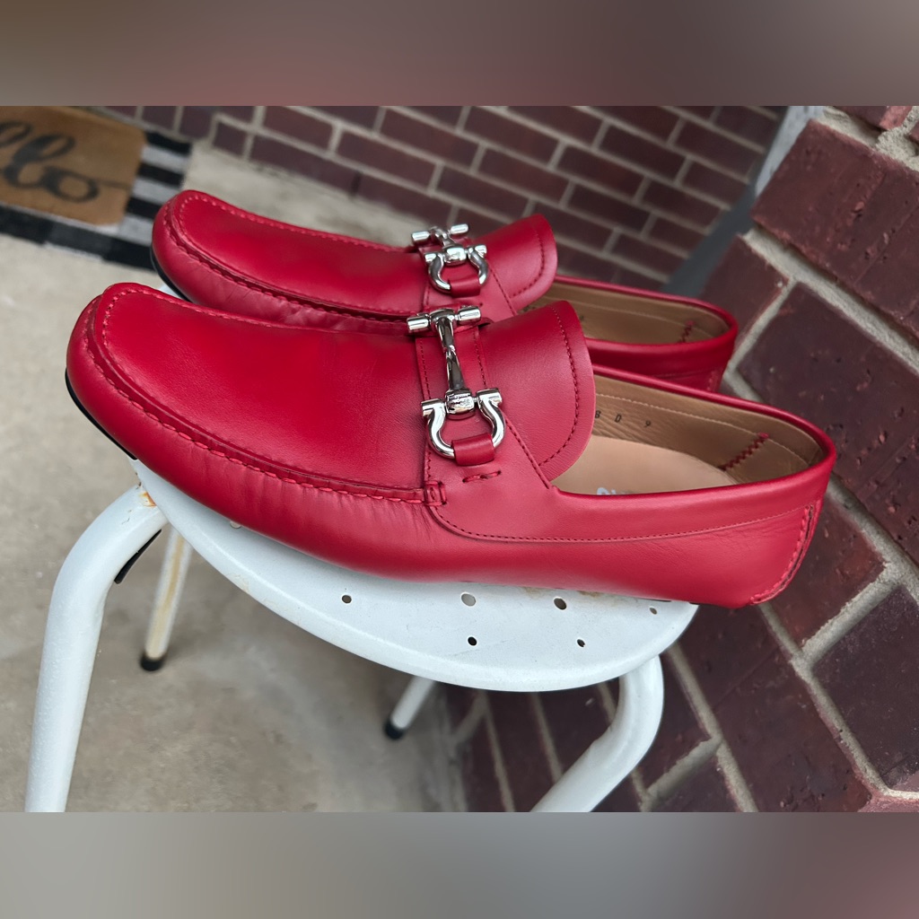 Salvatore Ferragamo Men's Bold Red Loafers